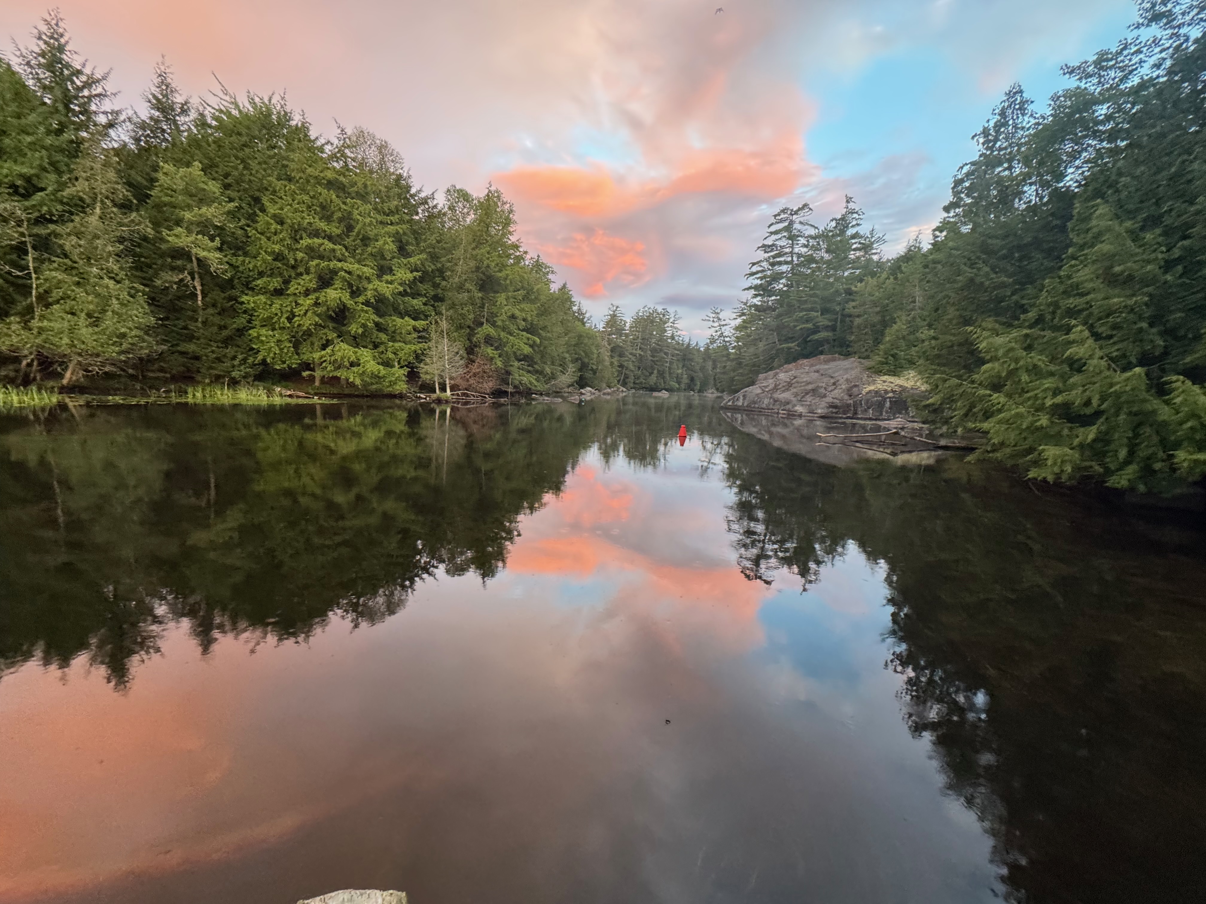 Sunrise from camp — worth the paddle